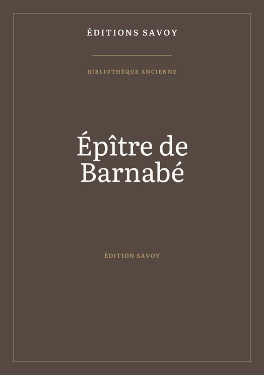 Couverture — Épître de Barnabé