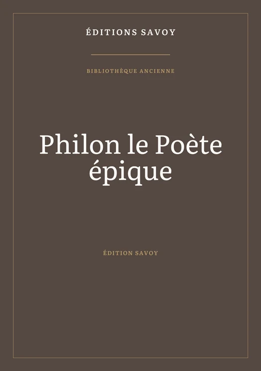 Couverture — Philon le Poète épique