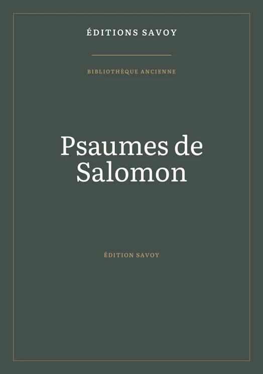 Couverture — Psaumes de Salomon