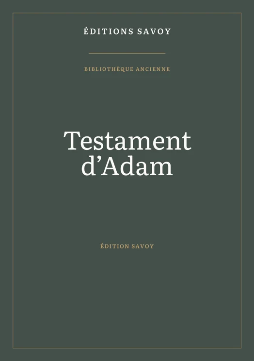 Couverture — Testament d’Adam