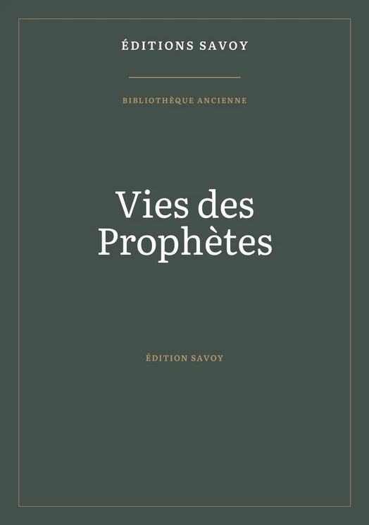 Couverture — Vies des Prophètes