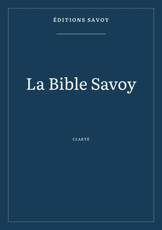Couverture — Bible Savoy — Clarté