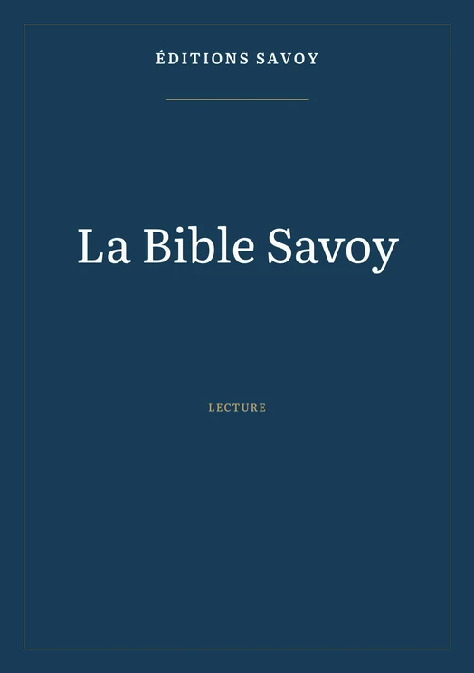 Couverture — Bible Savoy — Lecture