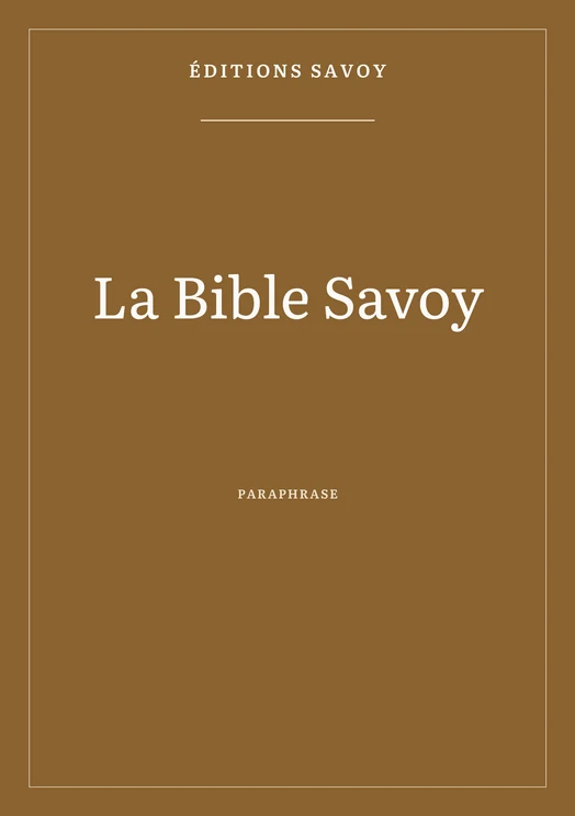 Couverture — Bible Savoy — Paraphrase