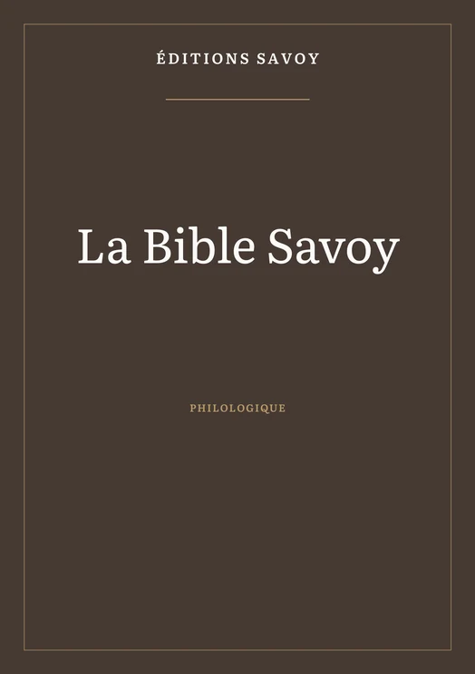 Couverture — Bible Savoy — Philologique