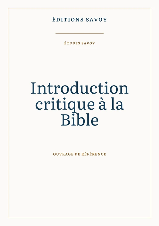 Couverture — Introduction critique à la Bible