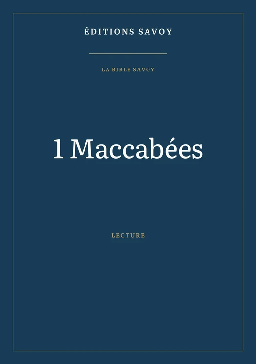 Couverture — 1 Maccabées