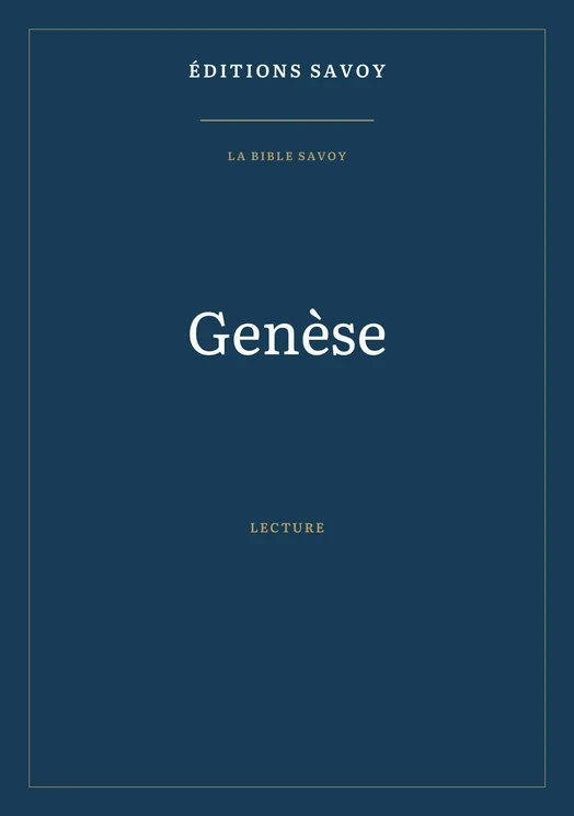Couverture — Genèse