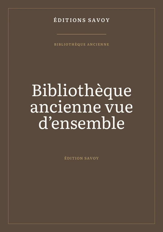 Couverture — Bibliothèque ancienne — vue d’ensemble
