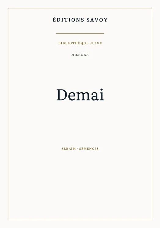 Couverture — Mishnah — Demai