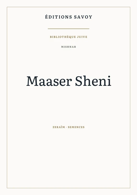Couverture — Mishnah — Maaser Sheni