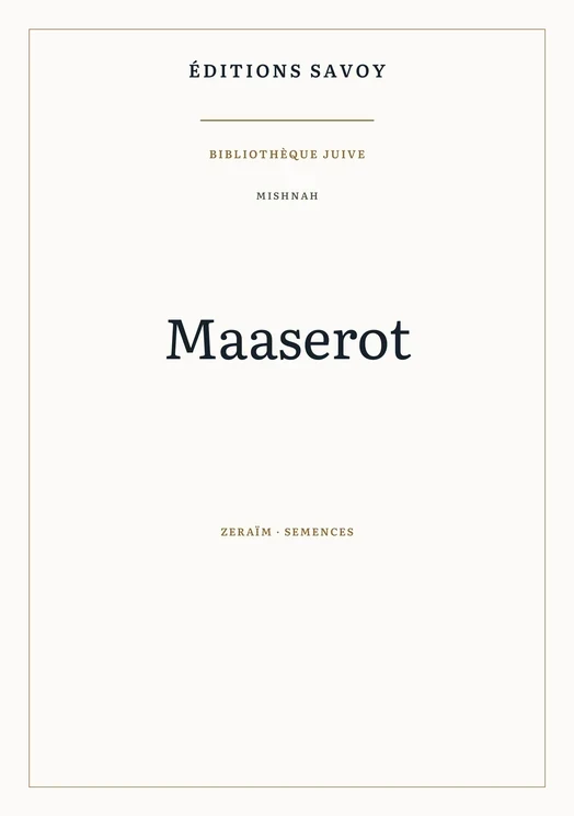 Couverture — Mishnah — Maaserot
