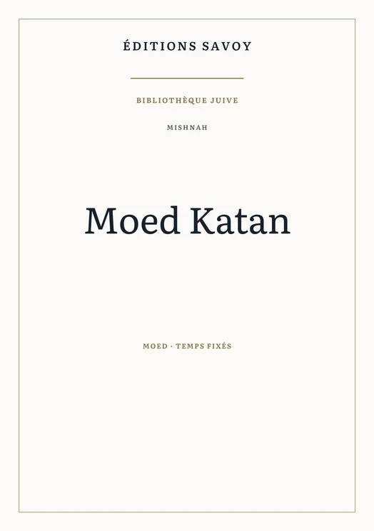 Couverture — Mishnah — Moed Katan