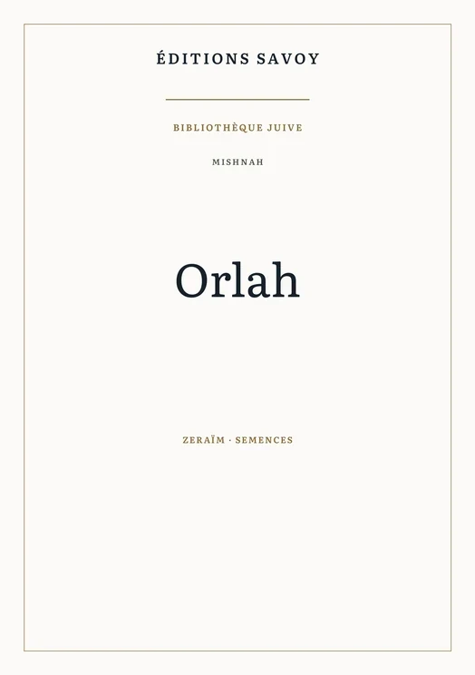 Couverture — Mishnah — Orlah
