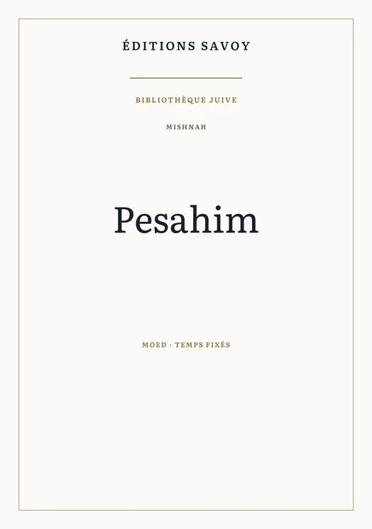 Couverture — Mishnah — Pesahim
