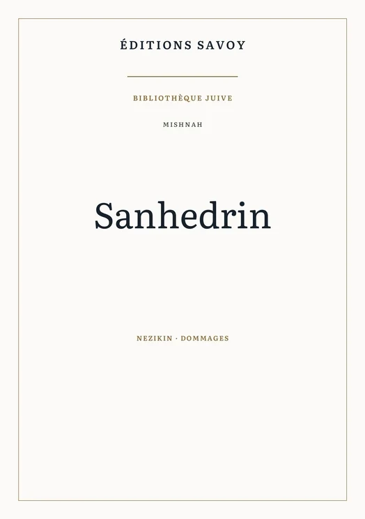 Couverture — Mishnah — Sanhedrin