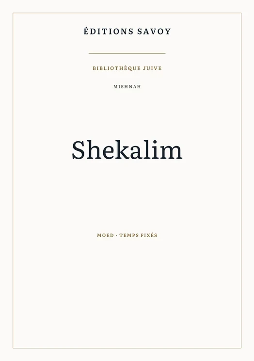 Couverture — Mishnah — Shekalim